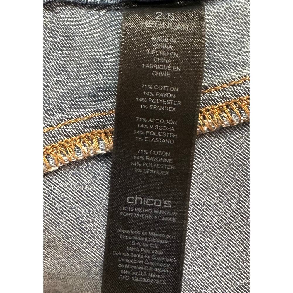 Chico's 2.5 The Platinum Jegging Blue Jeans Size 14 - Picture 10 of 10